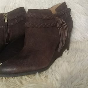 Franco Sarto brown leather booties sz 10